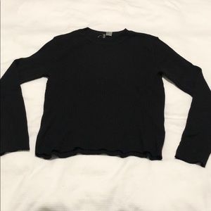 Black knit long sleeve with high neckline